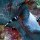 graue Wirts-Anemone mit dunklen Clarks-Anemonenfischen